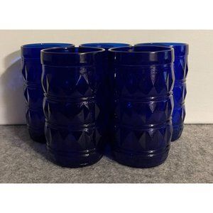 Set of 5 Vintage Francesinho Brazil Cobalt Blue Small Tumblers  #1708